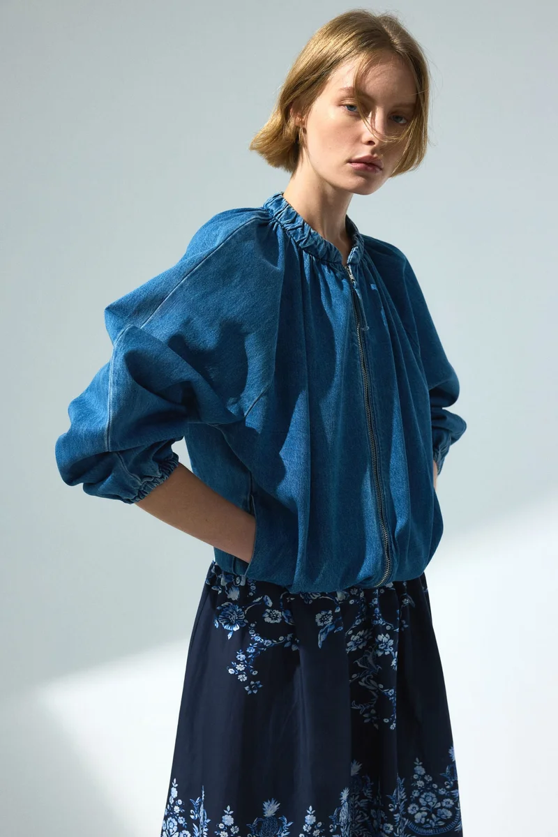 اتش اند ام فستان قطني مع شريط للربط