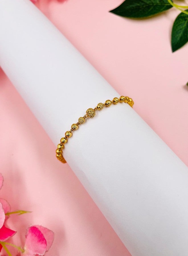 JHB Gold plated Brass Beads Hand Bracelet for Women - Image 2