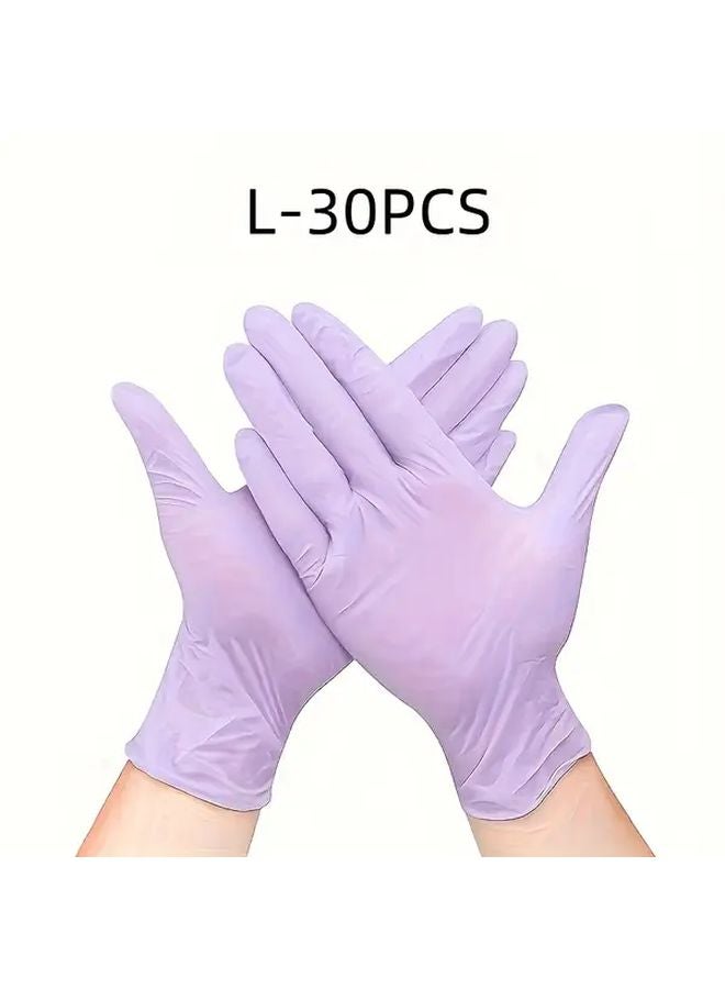 Large Size Purple Blue Nitrile Gloves 30 Pcs Waterproof Anti Slip for Kitchen Dishwashing Home Cleaning - Image 1