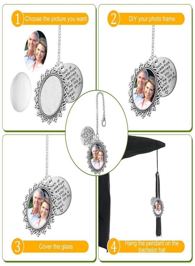 سوريو مجموعة Sureio من 4 قطع من سلاسل صور قبعات التخرج 2025، سلسلة صور تذكارية شخصية للتخرج، شرابة للخريجين، زينة صور لحفل التخرج. - Image 4