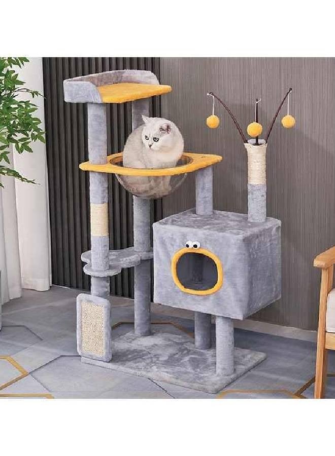 إن كي أكس برج شجرة قطط متعدد المستويات مع أرجوحة ووحدة سكنية وألعاب - ارتفاع 110 سم - Image 1