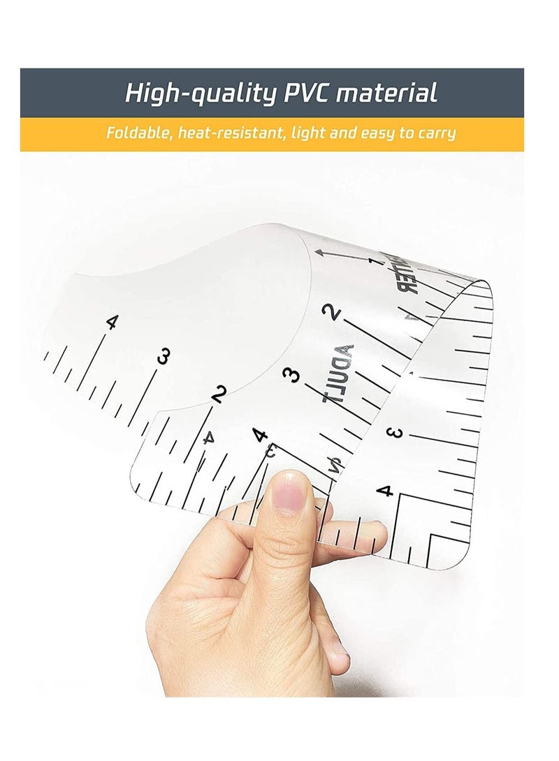 Y&D 6 Pcs T-Shirt Ruler Guide Alignment Tool T-shirt Hot Pressing Center Designs Round Neck Calibration for Adult Youth Toddler Infant Pvc Vinyl (Transparent) - Image 2