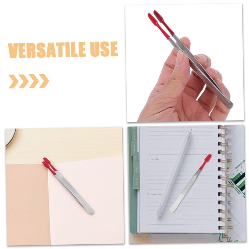 2 Pack Precision Craft Tweezers With Rubber Tips For Stamps Coins Stickers - Image 4