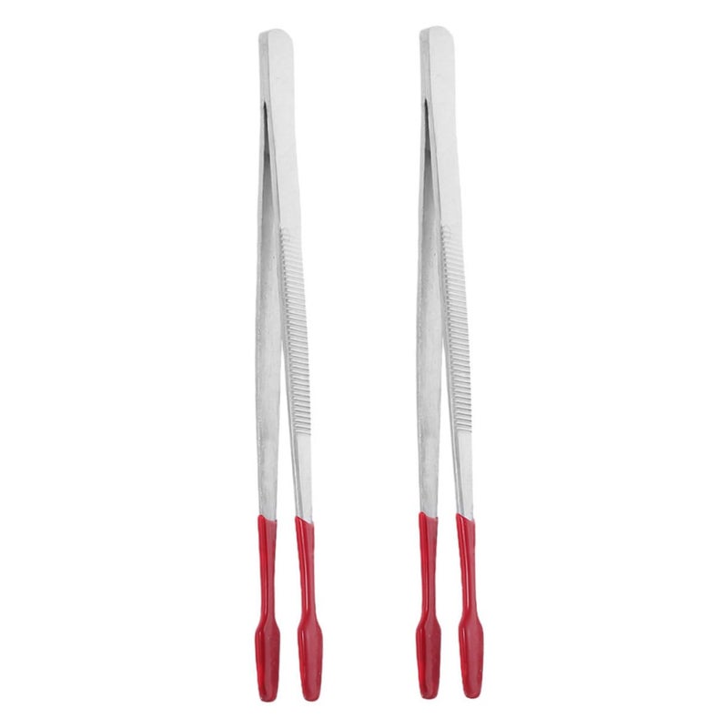 2 Pack Precision Craft Tweezers With Rubber Tips For Stamps Coins Stickers - Image 2