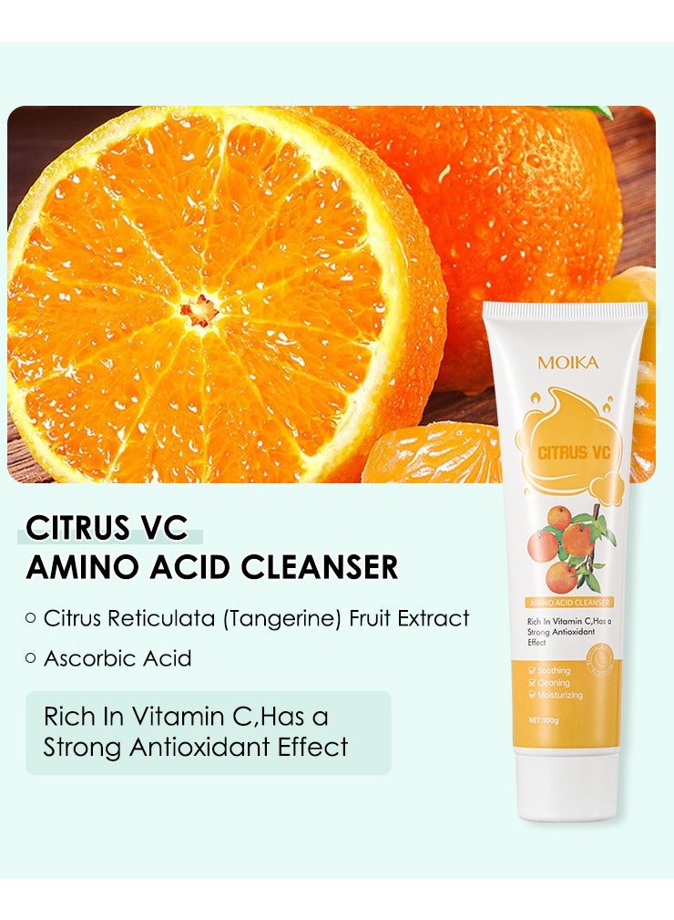 MOIKA Deep Cleansing Citrus VC Amino Acid Facial Cleanser 100g - Image 2