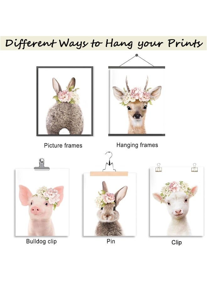 Home Trove Ephany Baby Animal Posters And Prints Rabbite Piglet Deer Fox Canvas Painting Nursery Pig Wall Art - Image 4