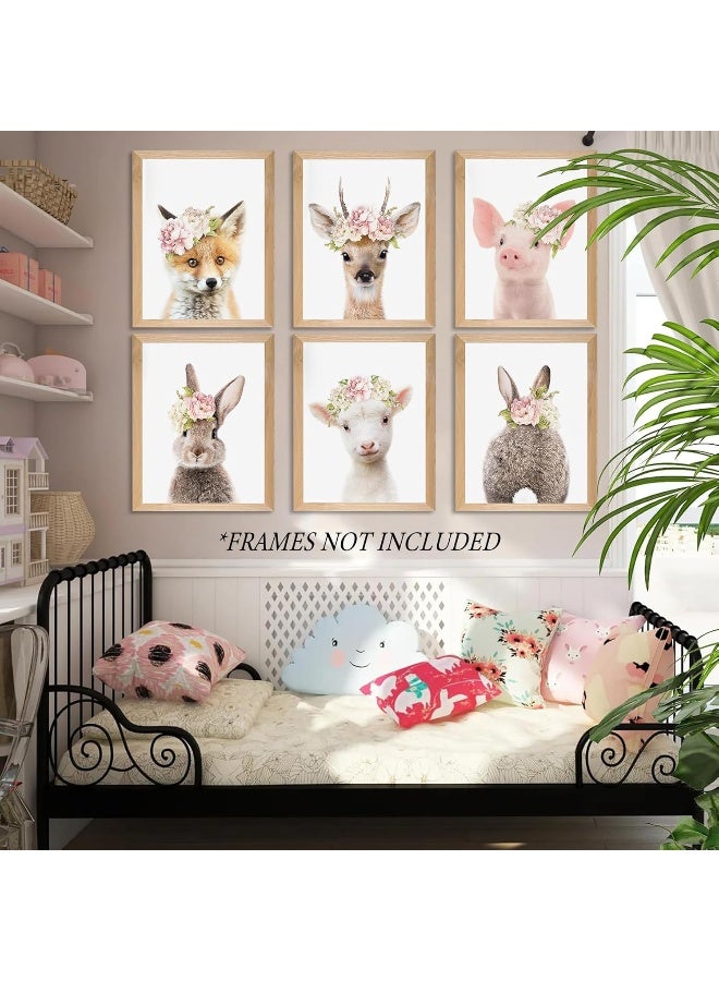 Home Trove Ephany Baby Animal Posters And Prints Rabbite Piglet Deer Fox Canvas Painting Nursery Pig Wall Art - Image 2