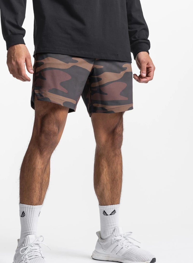 Generic Men's Single-Layer Breathable And Quick Drying Shorts Military Green Camouflage - Image 3