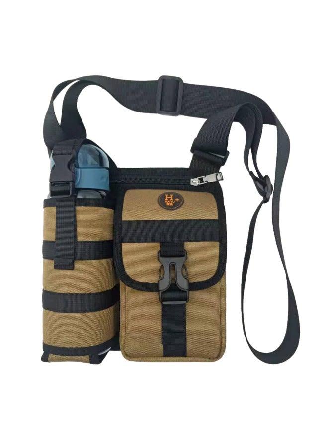 Shoulder Crossbody Men's Bag Casual Walking Cup Bag Outdoor Travel Small Backpack Wear-resistant Waterproof Practical Satchel-Color:Dark Blue - Image 2