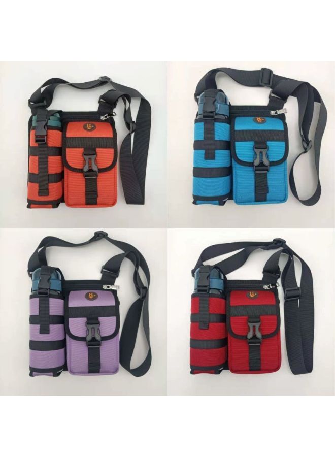Shoulder Crossbody Men's Bag Casual Walking Cup Bag Outdoor Travel Small Backpack Wear-resistant Waterproof Practical Satchel-Color:Dark Blue - Image 1