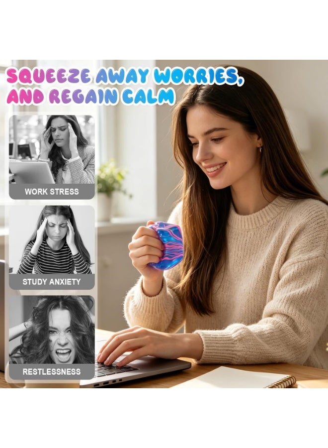 squishy Squishies Stress Cube Toys,Adults Squishies Anxiety Relief Maltose Ball,Large Veined Ice Cube Squishy Toy,Gel Filled Stretchy Stress Balls for Anxiety Relief,Colorful Fidgets Cubes (Purple) - Image 5