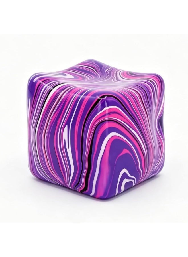 squishy Squishies Stress Cube Toys,Adults Squishies Anxiety Relief Maltose Ball,Large Veined Ice Cube Squishy Toy,Gel Filled Stretchy Stress Balls for Anxiety Relief,Colorful Fidgets Cubes (Purple) - Image 1
