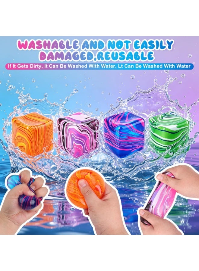 squishy Squishies Stress Cube Toys,Adults Squishies Anxiety Relief Maltose Ball,Large Veined Ice Cube Squishy Toy,Gel Filled Stretchy Stress Balls for Anxiety Relief,Colorful Fidgets Cubes (Purple) - Image 3