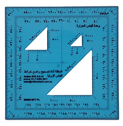 MTT PL Arabic Military Protractor — GTA 05-02-012 Coordinate Scale in Arabic | Degrees & Mils | 1:25,000–1:100,000 | Made in Australia - Image 1
