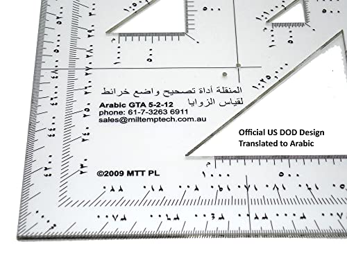 MTT PL Arabic Military Protractor — GTA 05-02-012 Coordinate Scale in Arabic | Degrees & Mils | 1:25,000–1:100,000 | Made in Australia - Image 3