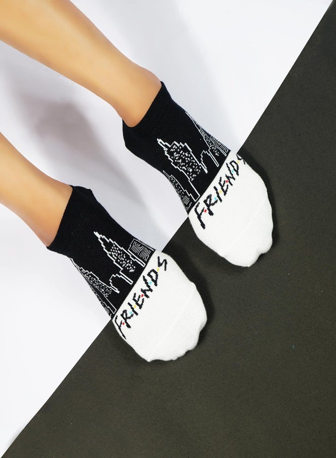 BALENZIA SocksXpress Friends Friends Logo & Central Perk Lowcut Socks for Women (Pack of 3) - Black - Image 4