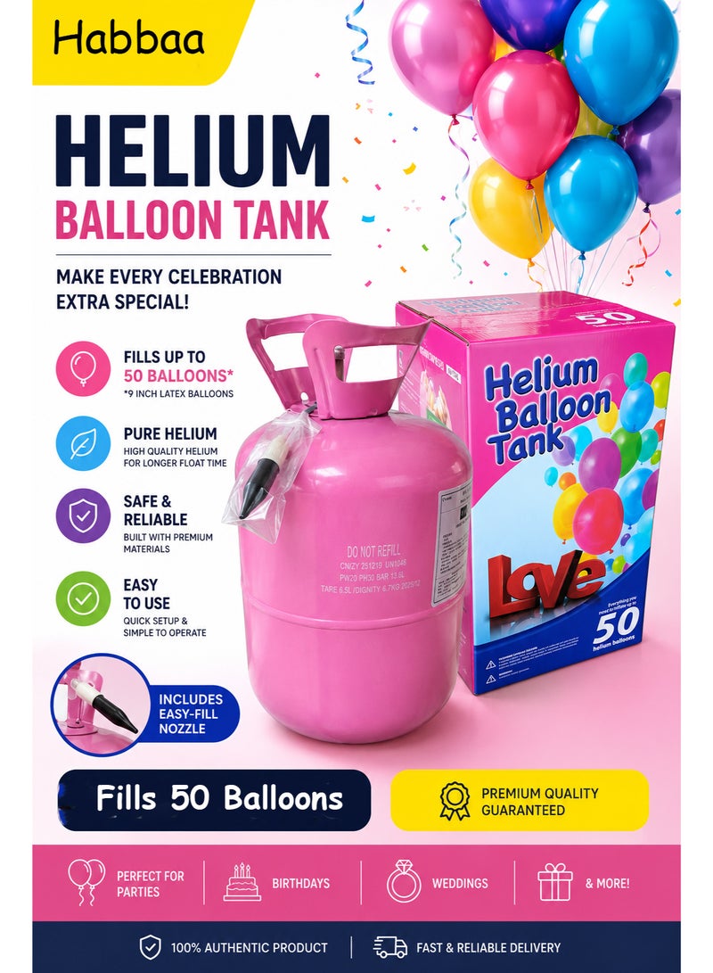 Love Helium Tank with Gas for Filling 50 Balloons - Image 2