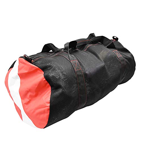 Scuba Choice Collapsible Mesh Duffle Bag for Dive Gear, 600D Polyester, YKK Zipper, 30" x 16", Neoprene Comfort Grip & Extra Shoulder Strap – Durable, Spacious Storage Diving Equipment Accessories - Image 2