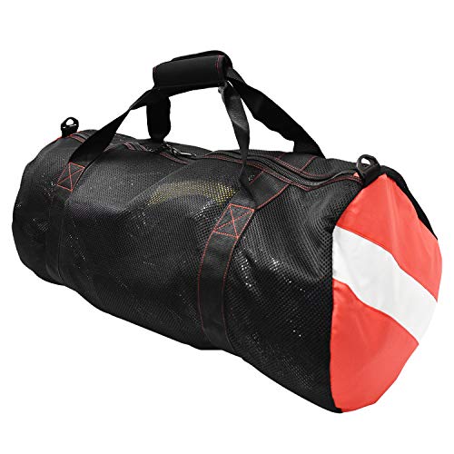 Scuba Choice Collapsible Mesh Duffle Bag for Dive Gear, 600D Polyester, YKK Zipper, 30" x 16", Neoprene Comfort Grip & Extra Shoulder Strap – Durable, Spacious Storage Diving Equipment Accessories - Image 1