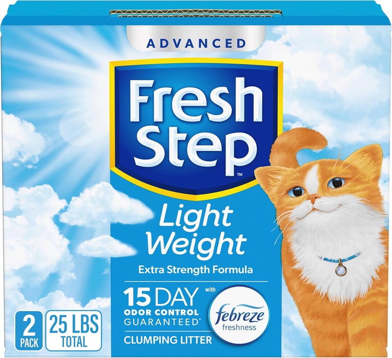Fresh Step Light Weight Advanced Extreme Cat Litter with Febreze Freshness, Extra Strength Formula Clumping Litter, 25 lbs. (2 x 12.5 lb. Box) - Image 1