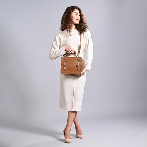 Accessorize London Women's Rookie Brown Satchel Handbag |Handle satchels & Shoulder Sling Bags For Women Office |College|Travel Use - Image 2