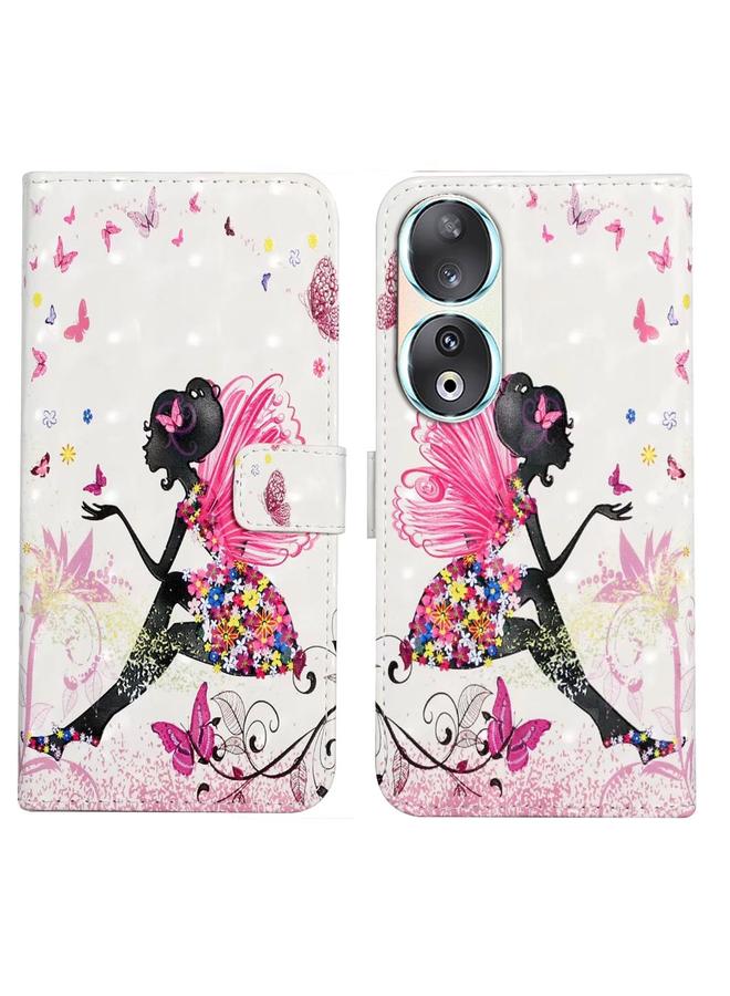 اس-توب جراب هاتف Honor 90 من الجلد المنقوش بالزيت ثلاثي الأبعاد - Image 1