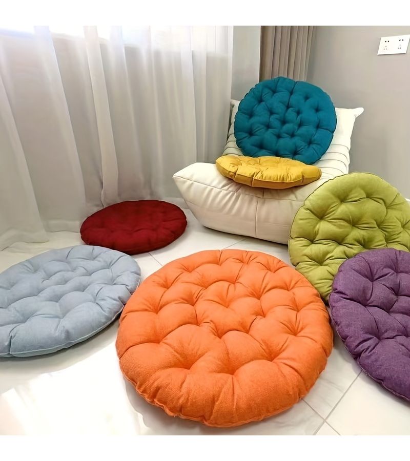 1pc Luxurious Cushion Tangerine Diameter 17 72inch Japanese Tatami Floor Mat Soft Breathable Thickened Cross Legged Floor Seat for Meditation Home Decoration Bay Window Seating Relaxation Durable Easy to Clean - Image 5