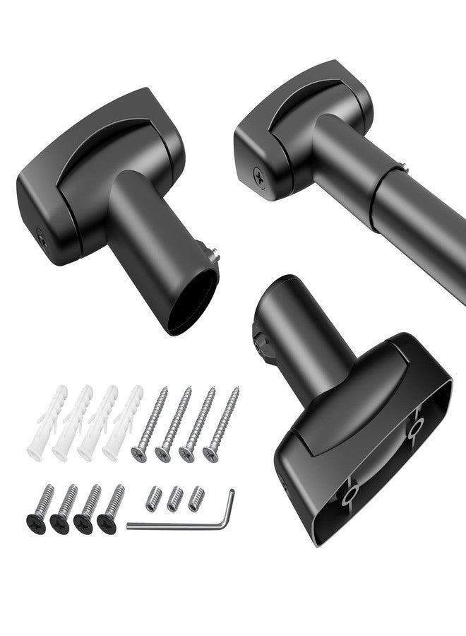 TOPROD Shower Curtain Rod Bracket 2 Pcs Ajustable 180° Rotation Shower Curtain Rod Holder for Bathroom Sturdy Zinc Alloy Wall Mounted Shower Curtain Brackets - Image 1