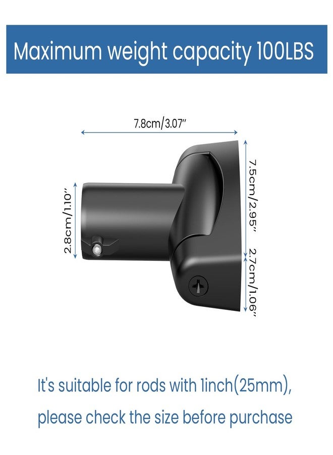 TOPROD Shower Curtain Rod Bracket 2 Pcs Ajustable 180° Rotation Shower Curtain Rod Holder for Bathroom Sturdy Zinc Alloy Wall Mounted Shower Curtain Brackets - Image 3
