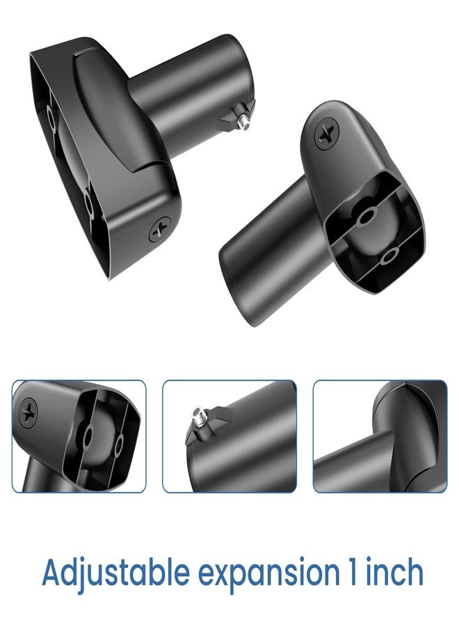 TOPROD Shower Curtain Rod Bracket 2 Pcs Ajustable 180° Rotation Shower Curtain Rod Holder for Bathroom Sturdy Zinc Alloy Wall Mounted Shower Curtain Brackets - Image 5