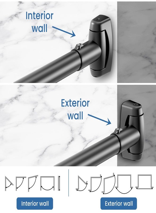 TOPROD Shower Curtain Rod Bracket 2 Pcs Ajustable 180° Rotation Shower Curtain Rod Holder for Bathroom Sturdy Zinc Alloy Wall Mounted Shower Curtain Brackets - Image 4