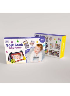 Generic Ha Ha Mirror Cloth Book Baby Puzzle Early Education Children Tooth Glue Cloth Book Lathe Pendant Baby Toys-Color:Ha Ha Mirror Graphics + Four-page Cloth Book Color Box  - Image 1