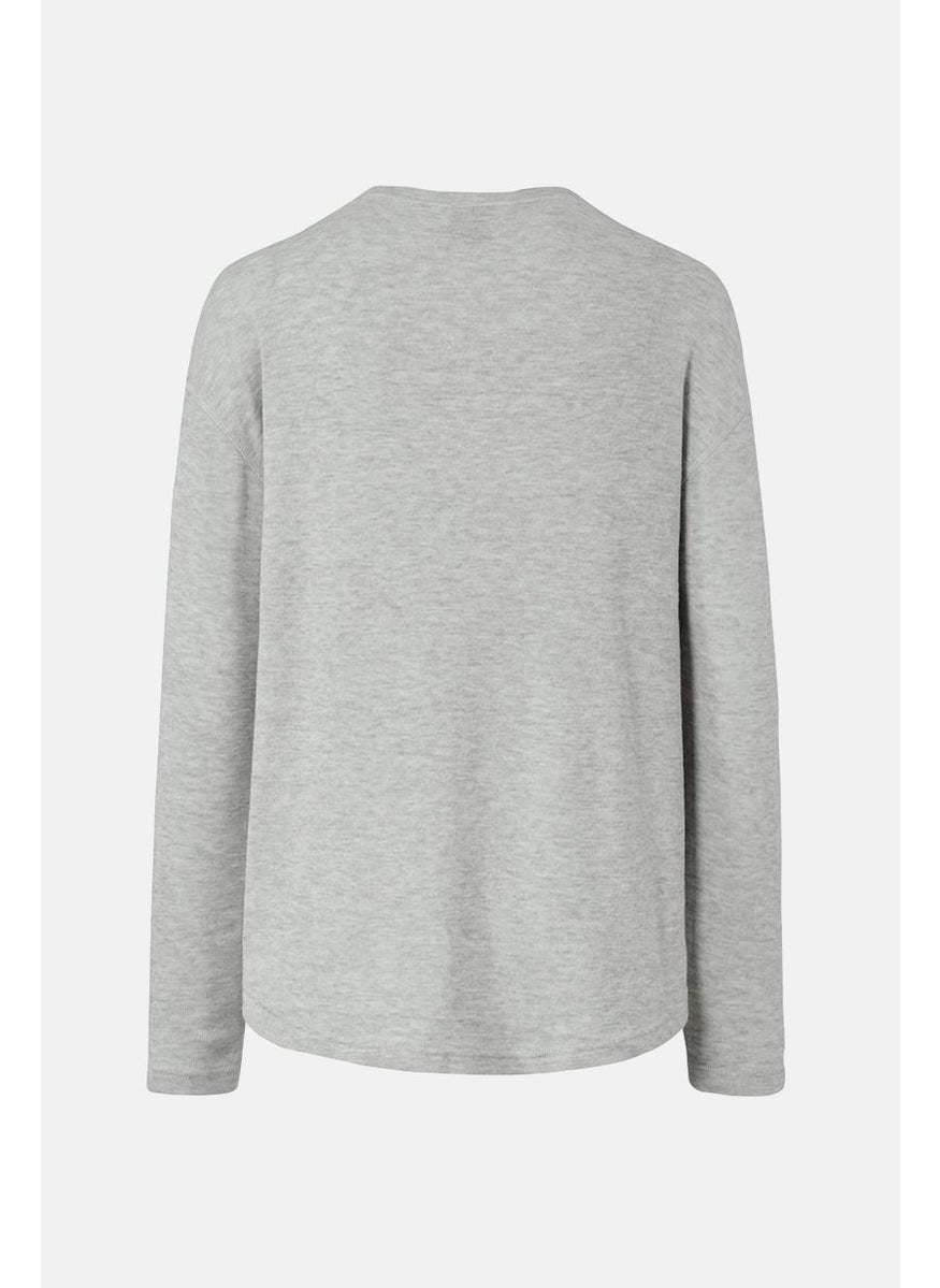 Tchibo Women Crew Neck Cosy Pullover Sweatshirt, Grey  - Image 2
