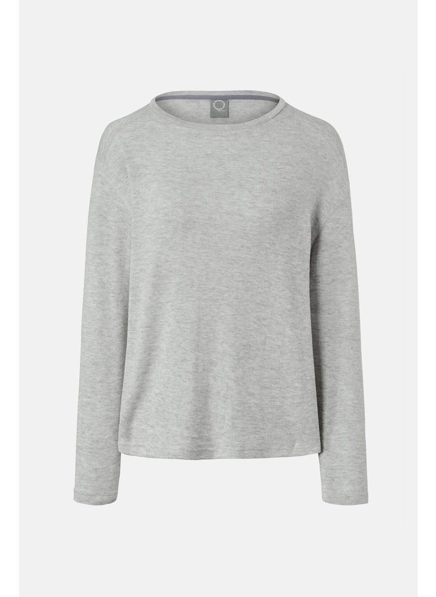 Tchibo Women Crew Neck Cosy Pullover Sweatshirt, Grey  - Image 3
