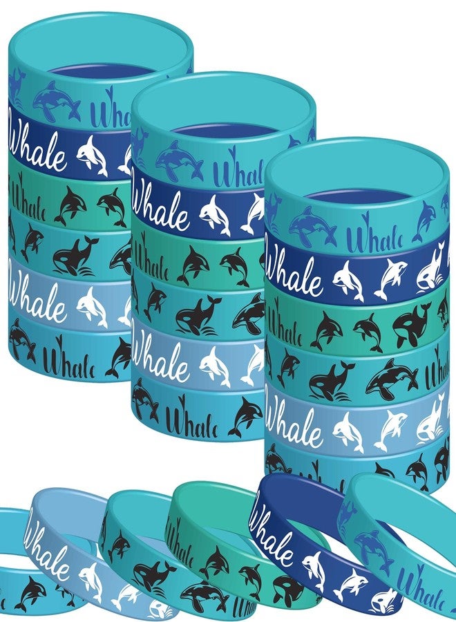 CupaPlay 24Ct Whale Rubber Bracelets Party favors - Under The Sea Theme Ocean Killer Whale Baby Shower Orca Theme Party Supplies Decorations Birthday Silicone Wristbands Gifts - Image 1