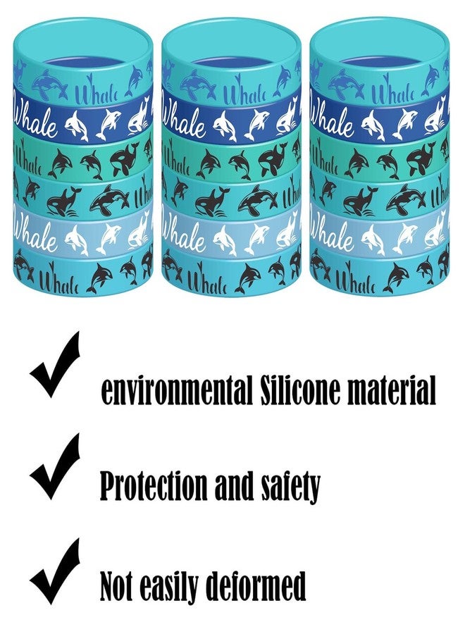 CupaPlay 24Ct Whale Rubber Bracelets Party favors - Under The Sea Theme Ocean Killer Whale Baby Shower Orca Theme Party Supplies Decorations Birthday Silicone Wristbands Gifts - Image 4