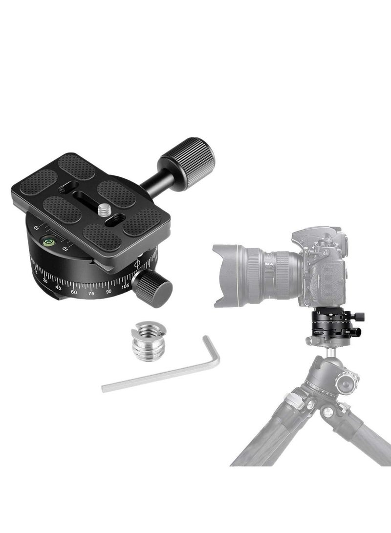 SYOSI 360 Panoramic Tripod Head Base Screw Knob Clamp, with 38mm Arca Swiss Style Quick Release Plate Bubble Level for Peak Design Travel Tripod, Gimbal, up to 22.05LBS - Image 1