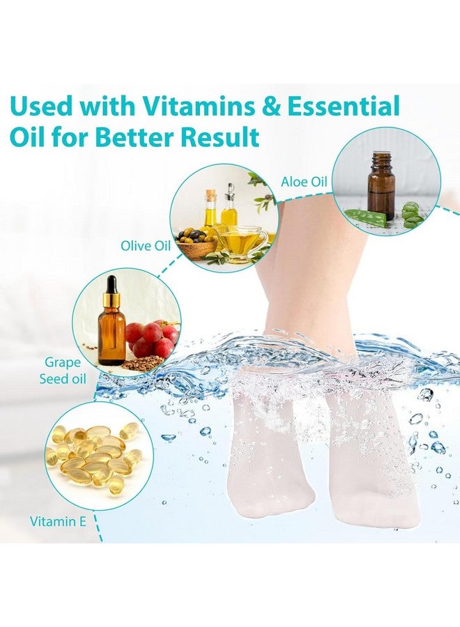 Calyrex Silicone Socks for Women, Moisturizing Foot Socks, Soft Gel Socks, Aloe Socks, Women Spa Pedicure Socks for Repairing Dry Feet, Cracked Heel and Softening Rough Skin, Calluses (2 Pairs) - Image 3