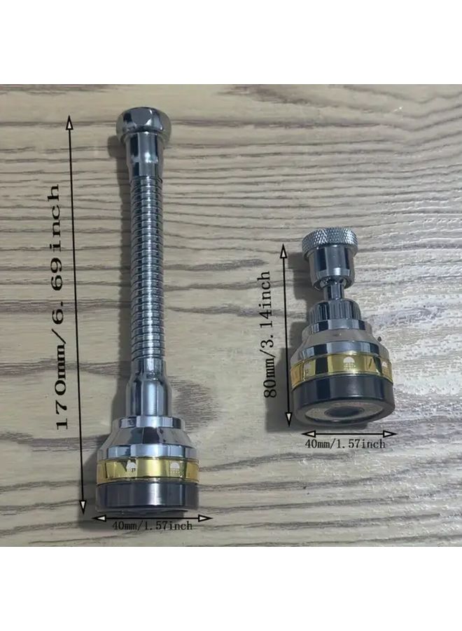 صنبور طويل وقصير مجموعة فوهة التمديد تصميم مقاوم للرش مرن موصل ملحقات متعددة الوظائف للمطبخ والحمام - Image 4