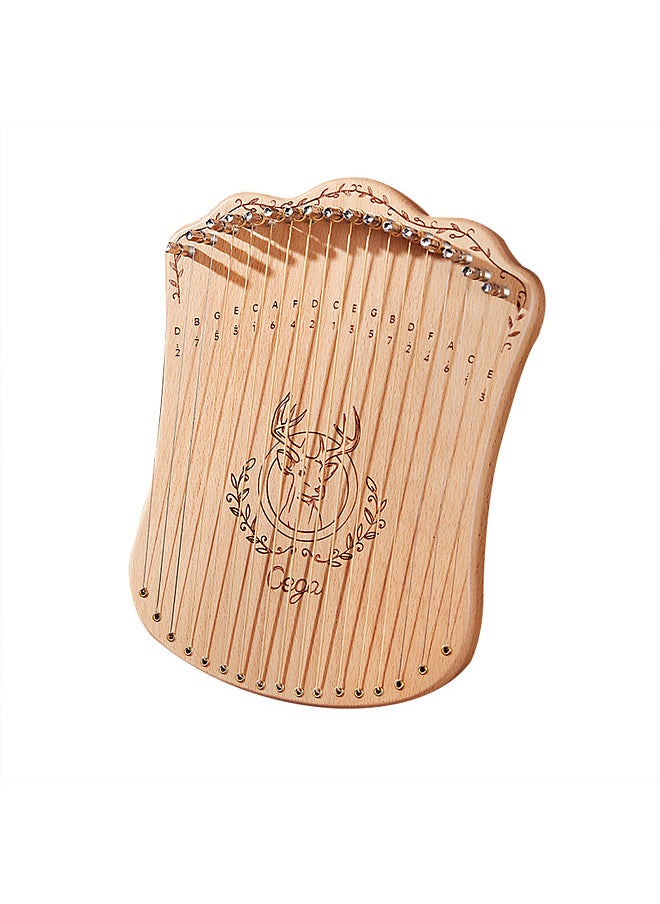Generic - 17 String Lyre Harp Portable Solid Beech Wood Harp String Musical Instrument with Tuning Wrench Picks for Beginners Kids Adults - Image 1