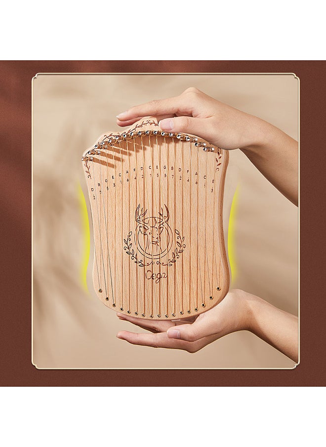 Generic - 17 String Lyre Harp Portable Solid Beech Wood Harp String Musical Instrument with Tuning Wrench Picks for Beginners Kids Adults - Image 1