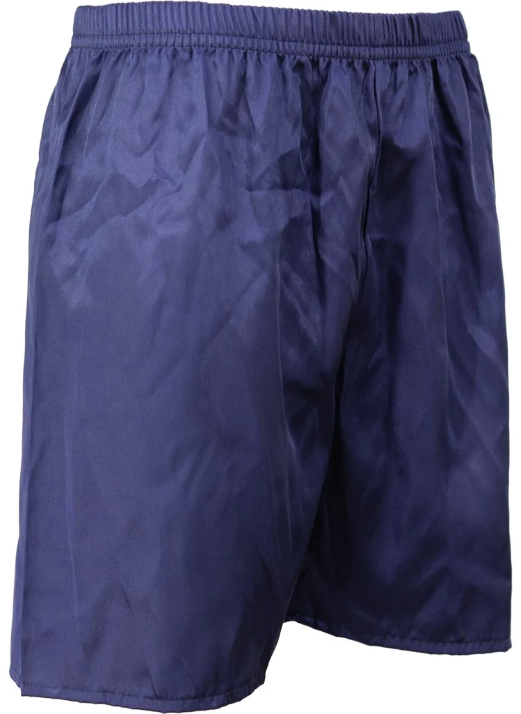 Oppland Men's Satin Fabric Shorts Solid Color Elastic Waist No Pocket Lightweight Fabric