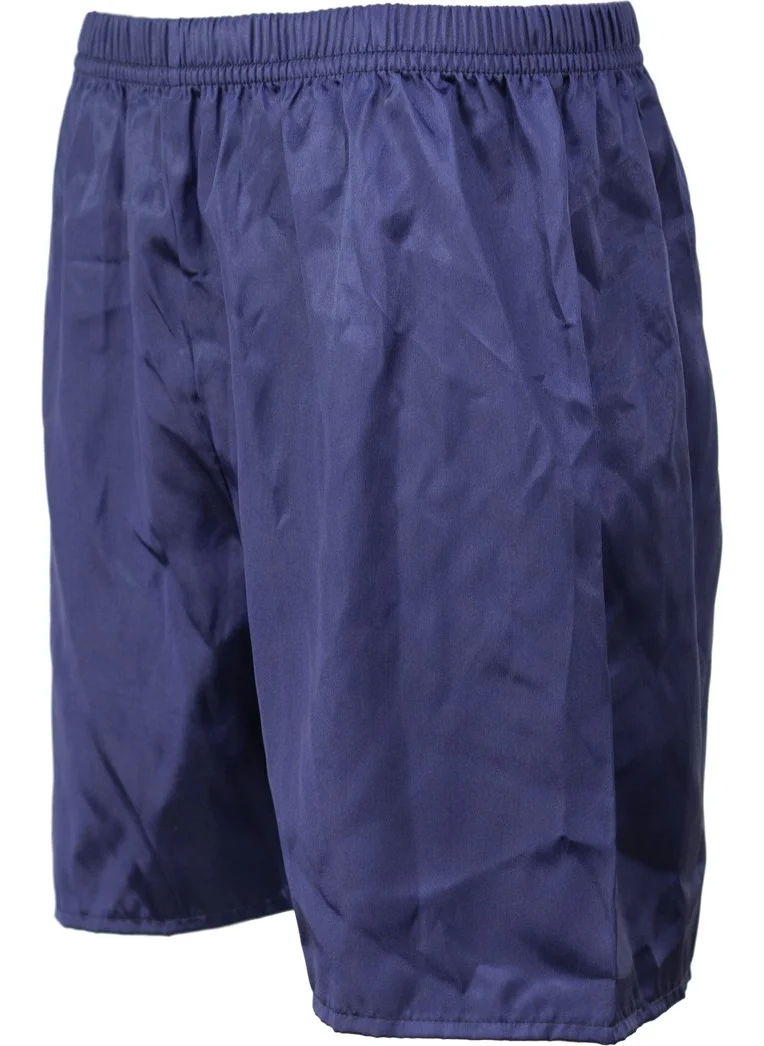 Oppland Men's Satin Fabric Shorts Solid Color Elastic Waist No Pocket Lightweight Fabric