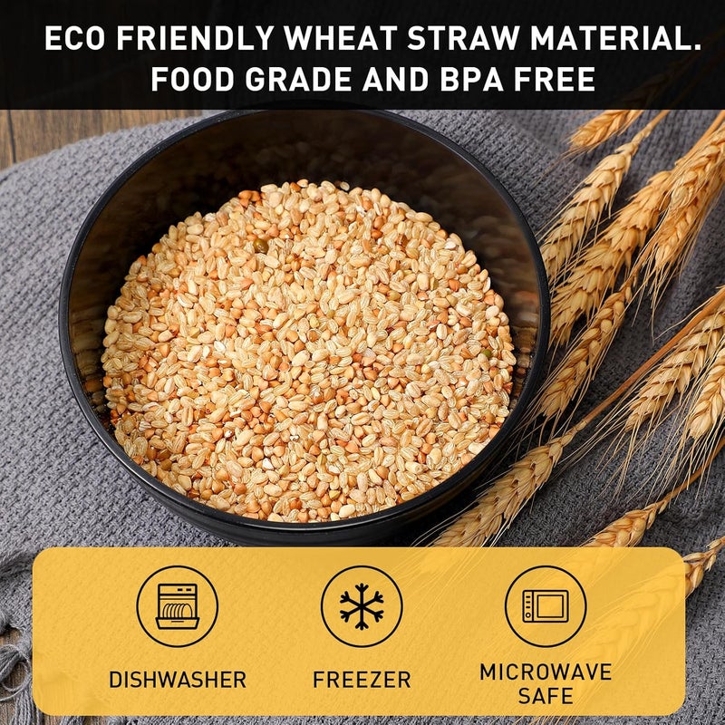 Geosar 18 Pcs Unbreakable Cereal Bowls 24 Oz Microwave and Dishwasher Safe Wheat Straw Fiber Lightweight Bowl for Soup Kitchen Serving Salad Dishes OatmealBlack - Image 2