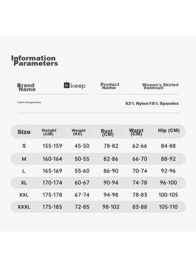 Keep Women's Long-sleeve Professional One-piece Swimsuit, Plus Size, Conservative, For Hot Springs, Soft Black-gray, Size L - Image 5