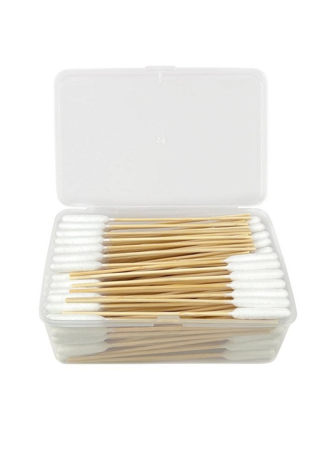 eyxformula 6 Inch Long Cotton Swabs for Pet Cleaning, Bamboo Handle, Pet Ear Cleaning Solution Supplies for Dogs and Cats (200 pcs Long Head Cotton swabs) - Image 1