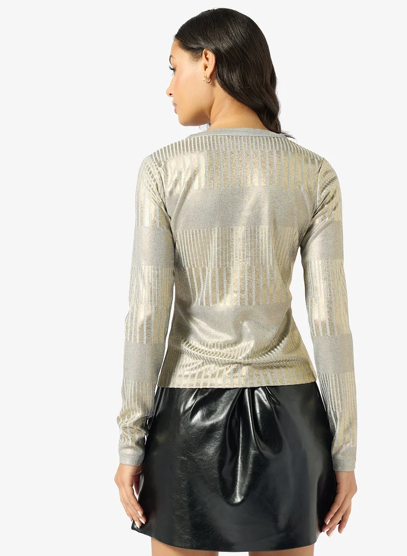 GUESS Marilena Henley Long Sleeve Top