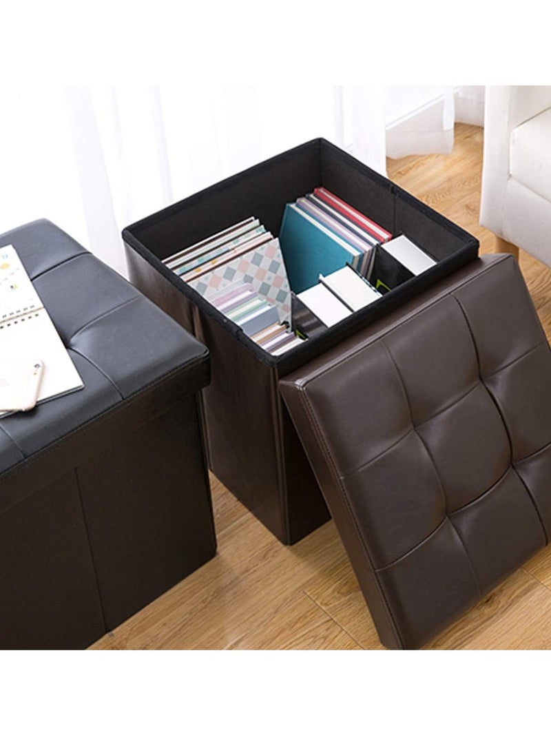 Multifunctional Foldable Leather Cube Storage Organizer, Foot Rest, Lid Stool Seat Chair, Folding Storage Ottoman Storage Ches Box, Bench, Chest with Thickening Square Seat Padded - pzsku/Z0AEB73C6E5904E8FD55BZ/45/_/1721823440/81542d4f-ebdc-416e-885e-b87dda4e0c09