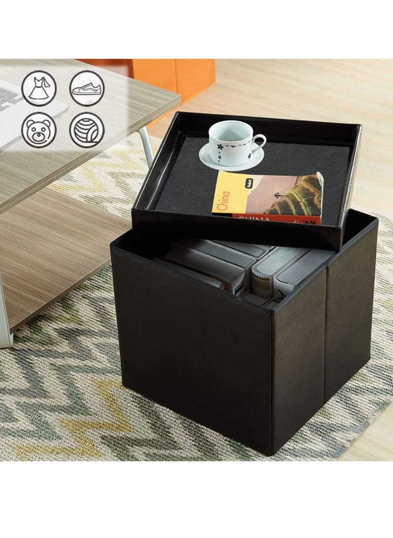 Multifunctional Foldable Leather Cube Storage Organizer, Foot Rest, Lid Stool Seat Chair, Folding Storage Ottoman Storage Ches Box, Bench, Chest with Thickening Square Seat Padded - pzsku/Z0AEB73C6E5904E8FD55BZ/45/_/1721826091/f857dc55-e553-4ae7-8774-6a5b10ec1540