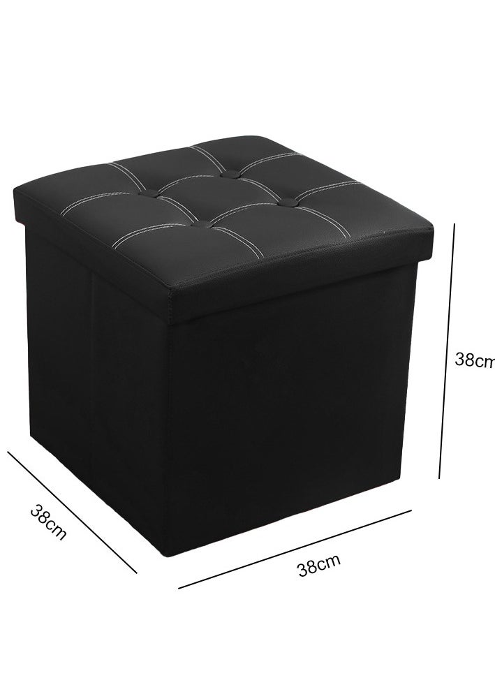 Multifunctional Foldable Leather Cube Storage Organizer, Foot Rest, Lid Stool Seat Chair, Folding Storage Ottoman Storage Ches Box, Bench, Chest with Thickening Square Seat Padded - pzsku/Z0AEB73C6E5904E8FD55BZ/45/_/1724729894/fe012d23-74a1-4b9d-9687-d217a2602a68